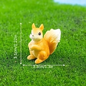 halpa Veistokset-4 kpl pikkuoravia, sammal-mikromaisema-orava-puutarhan koriste-esineitä, kodin työpöydän pieniä koriste-esineitä tee-se-itse, ulkotilojen mini-nurmikon koristelu, sarjakuva-orava-sarja, auton sisustus
