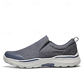 voordelige Slip-On Casual Schoenen-Grijze instapschoenen voor heren, lichtgewicht en ademend gebreid bovenwerk, comfortabele zool met demping, moderne casual stijl voor dagelijks gebruik en reizen.