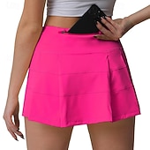 economico Gonne e Skorts da Donna-Per donna Tinta unita Gonna casual Gonna da tennis Gonne da tennis con pantaloncini Tasca Asciugatura Rapida Traspirante Corsa Fitness Yoga Gonna Gonna-pantaloncini Nero Bianco Rosa Abbigliamento da