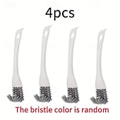 Недорогие Всё для уборки на кухне-Набор из 4 многофункциональных ручных щеток для уборки, прочные многоразовые пластиковые щетки с ручкой, щетина средней жесткости для кухни, ванной комнаты, дома. &amp;уборка на открытом воздухе