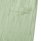 abordables Retro-Hombre Pantalones de lino Pantalones de verano Pantalones anchos Correa Bolsillo Cintura elástica Plano Comodidad Transpirable Longitud total Casual Diario Exterior Vacaciones Moda Negro Verde Trébol