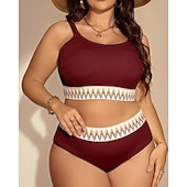 levne Surfovací tankiny a bikiny-Dámské Standard Surfařské tankiny a bikiny Koupací top 2 ks Geometrický Otevřít Zpět Ochrana proti UV záření Elastický Bez rukávů Plavky Surfování Potápění Plavání Léto