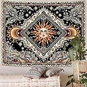 ieftine Tapiserie Pereți-Tapiserie de perete cu soare, agățat, boho ceresc, fluture, stele, flori, cameră de yoga, decor de meditație, artă spirituală zen, poster din material textil pentru sufragerie