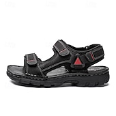 billige Utendørs sandaler-Brune herresandaler med borrelås, fritidssko for utendørs bruk, perfekt for sommerferier og stranddager