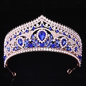 abordables Tiaras &amp; Couronnes-Couronnes Coiffe Alliage Mariage Anniversaire Élégant Mignon Avec Strass Casque Couvre-chef