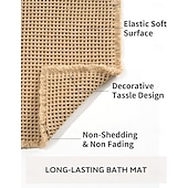 olcso Fürdőszobai szőnyeg-egyszínű, gofris szövésű fürdőszobaszőnyeg, nedvszívó, csúszásmentes fürdőszobai WC-ajtószőnyeg zuhanyzóhoz és mosdóba