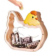 voordelige Reistassen &amp; handbagage-Houten spaarpot in de vorm van een dinosaurus voor jongens, transparante spaarpot met acrylvenster, creatieve spaarpot, cadeau spaarpot, nieuwjaars-, verjaardags- of doopcadeau voor peuters en meisjes