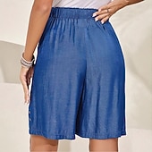 economico Pantaloncini Bermuda-Per donna Bermuda Shorts Pantaloncini Estivi Shorts da Spiaggia Vacanza Moda Casual Quotidiano Lunghezza al ginocchio Vita Alta Coulisse Tasca Elastico in vita Comodità Asciugatura Rapida Morbido