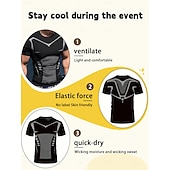 ieftine tricouri de bază-Bărbați Tricou Tee Top Mânecă scurtă Stil Nautic Vară Primăvară Toate Sezoanele Geometric Simplu Modă Sportiv De Bază Uscare rapidă Sporturi &amp; Exterior Fitness Îmbrăcăminte de Sport  Albastru piscin