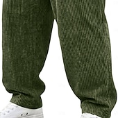 voordelige casual broek-Voor heren Broek Corduroybroek Wijde broek Vrijetijdsbroek Trekkoord Elastische taille Effen Comfort Ademend Volledige lengte Casual Dagelijks Buiten Modieus Streetwear blauw Zwart Micro-elastisch
