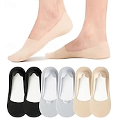cheap Heating &amp; Cooling-6 Pair Thin No Show Socks Womens Nylon Non Slip Low Cut Invisible Liner Footies Thin Silk Socks for Flats Loafers Lightweight