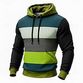 ieftine Model geometric-Bărbați Geometric Plisat Hanorac cu Glugă Hanorca Modă Zilnic Stil Nautic Casă Haine de strada Petrecere Albastru piscină Maro Trifoi Cordon Toamnă Iarnă Designer S M L XL XXL XXXL