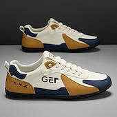 levne Pohodlné šněrovací boty-Pánské černo-béžové golfové tenisky, sportovní a pohodlné, ideální na golfová hřiště a aktivní pobyty