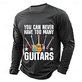 baratos Camisetas Gráficas de Música e Instrumentos-Homens Guitarra Gíria engraçada Camiseta Manga Longa Camiseta Impressão 3D Gola Redonda Camisa Moda Diário Básico Casual Diário Rua Azul Preto Verde Verão Primavera Roupa S M L XL XXL XXXL