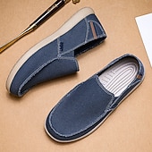 cheap Slip-On Casual Shoes-Men's Beige Canvas Slip-On Shoes, Soft Lightweight Construction, Minimalist Casual Style, Suitable for Everyday Wear, Travel &amp; Leisure