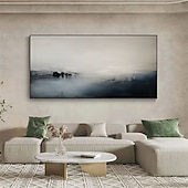 economico Quadri astratti-paesaggio astratto arte murale astratta grande dipinto astratto nero e grigio trama dorata arte astratta arredamento per la casa pittura regalo di inaugurazione della casa