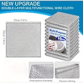 abordables Nettoyage de la cuisine-Lot de 24 torchons en fil d'acier multi-usages anti-rayures - chiffons à récurer réutilisables, à séchage rapide et sans odeur pour la vaisselle, le nettoyage des ustensiles de cuisine, des éviers et