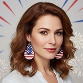  250e anniversaire des États-Unis Boucles d'oreilles Cosplay Adulte Femmes Jour de l'Indépendance / 4 Juillet 4 Juillet Soirée Performance Se déguiser