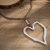 Χαμηλού Κόστους Κολιέ &amp; μενταγιόν-1 τεμ Κρεμαστά Κολιέ Κρεμαστό For Γιούνισεξ Καθημερινά Δρόμος Δώρο Δερμάτινο Κράμα Κουρελού Καρδιά