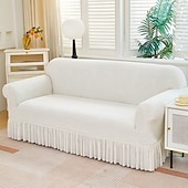 voordelige Sofadoek-Skirt Hem Style Elastic Jacquard Fabric Stretch Sofa Cover Couch Cover Sectional L Shape Sofa Slipcover Corner Case for Living Room Sofa Protector Anti Slip Washable Dustproof 1 2 3 4 Seat