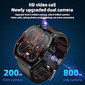 tanie Smartwatche-Lokmat appllp 3 max smartwatch 2,02 cala 4G LTE komórkowy smartwatch telefon krokomierz przypomnienie o połączeniach monitor aktywności kompatybilny z Androidem, iOS, GPS unisex, połączenia bez użycia rąk, sterowanie multimediami ipx-4 55 mm