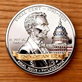 baratos 250º Aniversário dos EUA-O último centavo 1793–2025 · Fim de uma era · Moeda comemorativa de metal Lincoln · Moeda memorial do último centavo 1909–2025 · Último centavo Lincoln · Ficha comemorativa, tributo histórico de