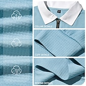 abordables Polo clásico para hombre-Hombre Camisetas polo con diseño de gofre Con Texturas Casual Calle Cuello Vuelto Manga Larga Moda Ocio Bloque de color Cerrar Retazos Otoño Primavera &amp; Otoño Todas las Temporadas Ajuste regular
