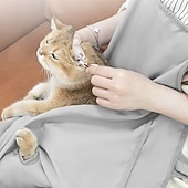 cheap Cat Toys-Scratch-Resistant 1 Summer Cat Grooming Apron with 4 Fixed Holes | Portable Pet Cage Bag, Cat Care Bib for Nail Trimming, Ear Cleaning, Cool Comfortable