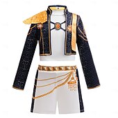  Kpop-inspiriert Von koreanischen Idolen inspiriert Popstar Kostüm Ausgefallene Kostüme Karnevalskostüm Virtuelles Idol for Mädchen Kinder Halloween Karneval Leistung Comic-Konzert Anime Expo