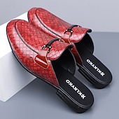 Недорогие Мужские клоги и мюли-Мужские красные лоферы из искусственной кожи, с текстурой под крокодиловую кожу, без шнурков, элегантная свадебная обувь, для торжественных случаев.