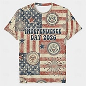  Патриот Как у футболки Футболка с рисунком США Звезды и полосы Ретро На каждый день Патриот Как у футболки 1776-2026 для Универсальные Взрослые 3D печать  для День независимости 4 июля Для вечеринок