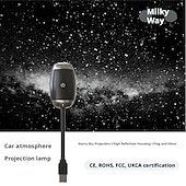 ieftine Lumini de decor pentru cameră-Lumină de atmosferă cu cer înstelat USB montată pe mașină, lumină de proiectie superioară pentru cer înstelat, modificare auto, decorațiuni interioare