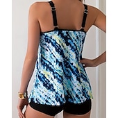 economico Surfing Tankinis &amp; Bikinis-Per donna Costume da bagno Tankini 2 pezzi Stampato Boyleg Asciugatura Rapida Elastico Senza Maniche Costume da Bagno Costume da bagno Surf Spiaggia Nuoto Estate