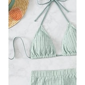 levne Surfovací tankiny a bikiny-Dámské Bikinové sety 2 ks Plavky Jednobarevné Ochrana proti UV záření Elastický Bez rukávů Plavky Surfování Potápění Plavání Léto