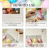 abordables Couvertures de porte-Décoration de porte lapin de Pâques, ornement festif avec œufs colorés et motifs floraux, idéal pour le printemps, les fêtes de Pâques et la décoration extérieure saisonnière.