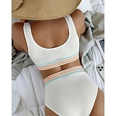baratos Surfistas Tankinis &amp; Bikinis-Women's Regular Surfing Tankinis &amp; Bikinis Bathing Top 2 Pieces Geometric Open Back UV Protection Elastic Sleeveless Swimwear Surfing Diving Swimming Summer