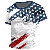 billiga Patriotisk T-shirt för veteraner-4 juli 2026 250:e minnesdagen Herrs patriotiska patriot grafisk 3D tryck amerikansk flagga veteran crew neck kortärmad T-shirt