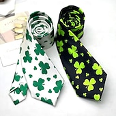 cheap Men's Ties &amp; Bow Ties-Men Ties Casual St. Patrick's Day Printing Graphic Shamrock Party Saint Patrick Day