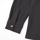 economico Camicie casual eleganti da uomo-Per uomo Camicia Camicia a nido d'ape Camicia elegante Camicia casual Camicia da Ballo Nero Bianco Blu marino Viola Manica Lunga Tinta unica Semplice Asimmetrico Scollo a V Casuale Matrimonio