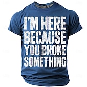 economico Magliette divertenti da uomo-Per uomo Gergo divertente Maglietta Manica Corta maglietta Stampa 3D Girocollo Camicia Moda Quotidiano Quotidiano Streetwear Blu Nero Rosso Estate Primavera Abbigliamento S M L XL XXL XXXL