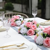voordelige Kunstbloemen-Kunstmatige trouwrozenbal, halfronde, levensechte neprozen voor bruiloft, verloving, thuis, feest, Valentijnsdag, Moederdag &amp;seizoensdecoraties