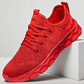 Χαμηλού Κόστους Καθημερινά Sneakers-Ανδρικά αθλητικά παπούτσια από κόκκινο mesh – ελαφριά και εύκαμπτα, κομψά και άνετα, ιδανικά για τρέξιμο και καθημερινή χρήση.