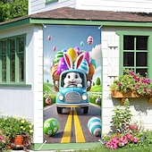 Χαμηλού Κόστους Γκαράζ &amp; Πινακίδες Πόρτας-Πάσχα Αφίσες Κάλυμμα πόρτας Πανό εξωτερικού χώρου Rabbit χαριτωμένο στυλ 3D Πάρτι Κοιτώνας Δωμάτιο Εφήβων Κοιτώνας Κολλεγίου Υπνοδωμάτιο Guys Man Cave Frat Φόντα λήψης Διακόσμηση Σπιτιού