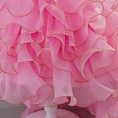 economico Abiti da Fiori-Abito da damigella d'onore bambina Ragazze Abito formale Abiti da sposa Feste Matrimonio Formale Moda Formale Principessa Abito per la Prima Comunione Rete Tinta unica Manica Corta Girocollo Bianco