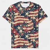  Patriotic T-shirt Graphic Tee USA Retro Vintage Patriotic T-shirt Sleeve 1776-2026 for Unisex Adults' 3D Print  for Independence Day / the Fourth of July 4th of July