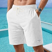 cheap Casual Shorts-Men's Shorts Casual Shorts Corduroy Shorts Pocket Elastic Waist Plain Comfort Breathable Knee Length Casual Outdoor Beach Vacation Fashion Black White Micro-elastic