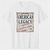  Patriotic T-shirt Graphic Tee USA Retro Vintage Patriotic T-shirt Sleeve 1776-2026 for Unisex Adults' 3D Print  for Independence Day / the Fourth of July 4th of July
