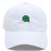 economico Cappellino da baseball da uomo-Unisex Cappellino da Baseball Blu chiaro Esercito verde Cotone Ricamato Protezione UV Clover Casual Quotidiano Casual Festa di San Patrizio Casuale Quotidiano San Patrizio Tinta unica Quadrifoglio
