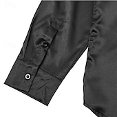 voordelige Satijnen overhemden voor heren-Voor heren Overhemd Satijnen overhemd Normaal shirt Overhemd met knopen Galashirt Pullover Effen Formeel Bruiloft Zwart Marineblauw Lange mouw V-hals Alle seizoenen Kleding