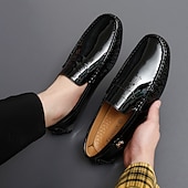 economico Mocassini casual-Per uomo Casual Quotidiano Pelle PU Confortevole Mocassino Rosso marrone Nero Bianco